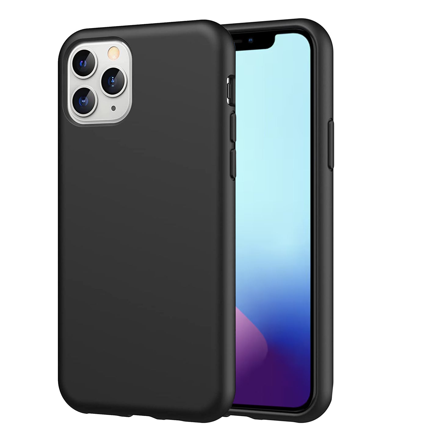 Schwarze iPhone Hülle – Matte Handyhülle, Stoßfestes iPhone Case, Kratzfeste Schutzhülle, Handy Schale mit Displayschutz