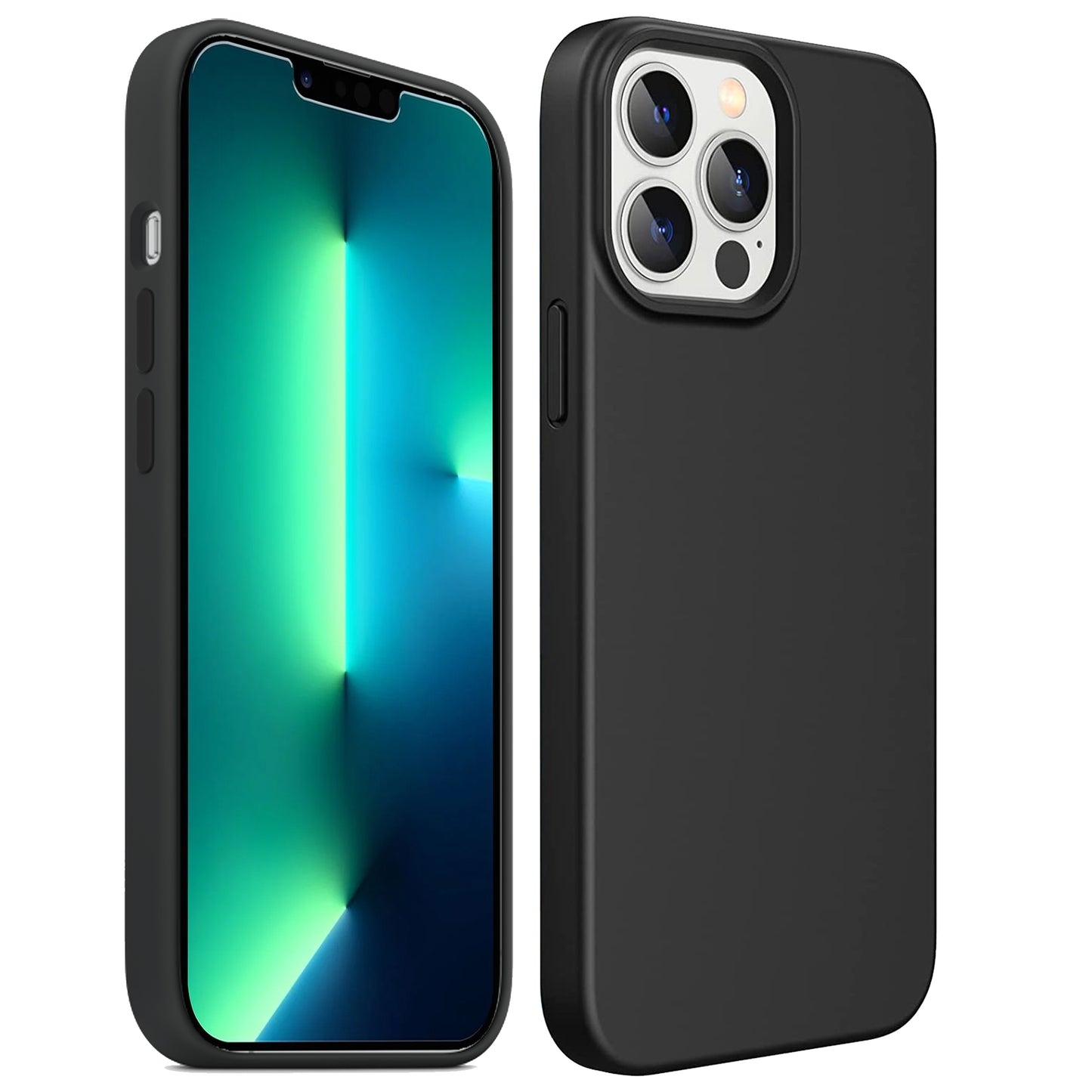 Schwarze iPhone Hülle – Matte Handyhülle, Stoßfestes iPhone Case, Kratzfeste Schutzhülle, Handy Schale mit Displayschutz