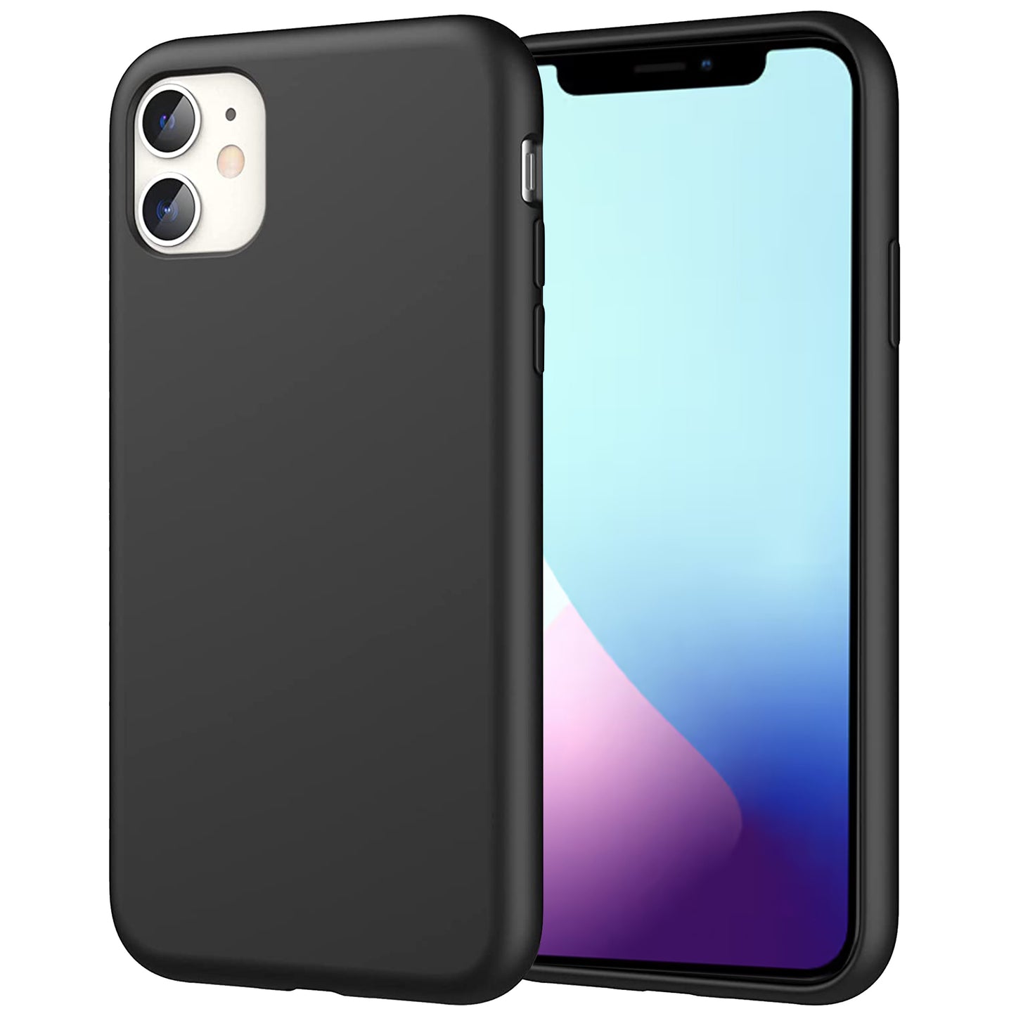 Schwarze iPhone Hülle – Matte Handyhülle, Stoßfestes iPhone Case, Kratzfeste Schutzhülle, Handy Schale mit Displayschutz