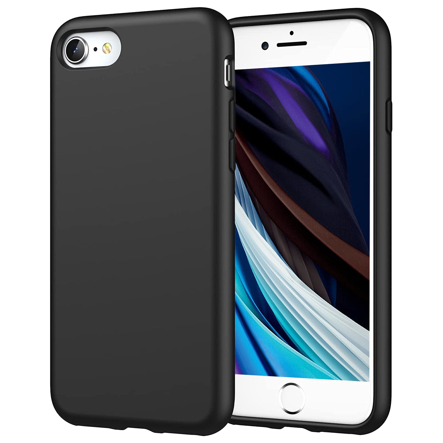 Schwarze iPhone Hülle – Matte Handyhülle, Stoßfestes iPhone Case, Kratzfeste Schutzhülle, Handy Schale mit Displayschutz