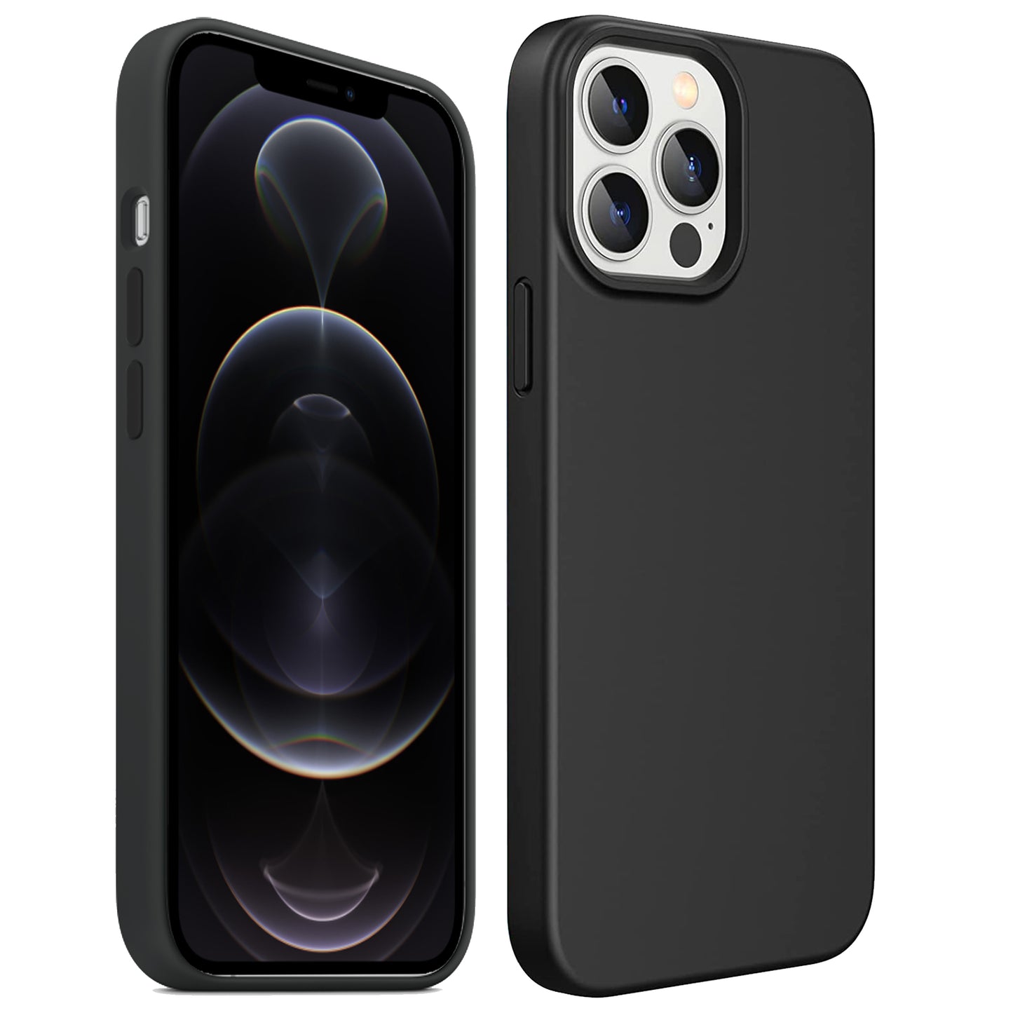 Schwarze iPhone Hülle – Matte Handyhülle, Stoßfestes iPhone Case, Kratzfeste Schutzhülle, Handy Schale mit Displayschutz