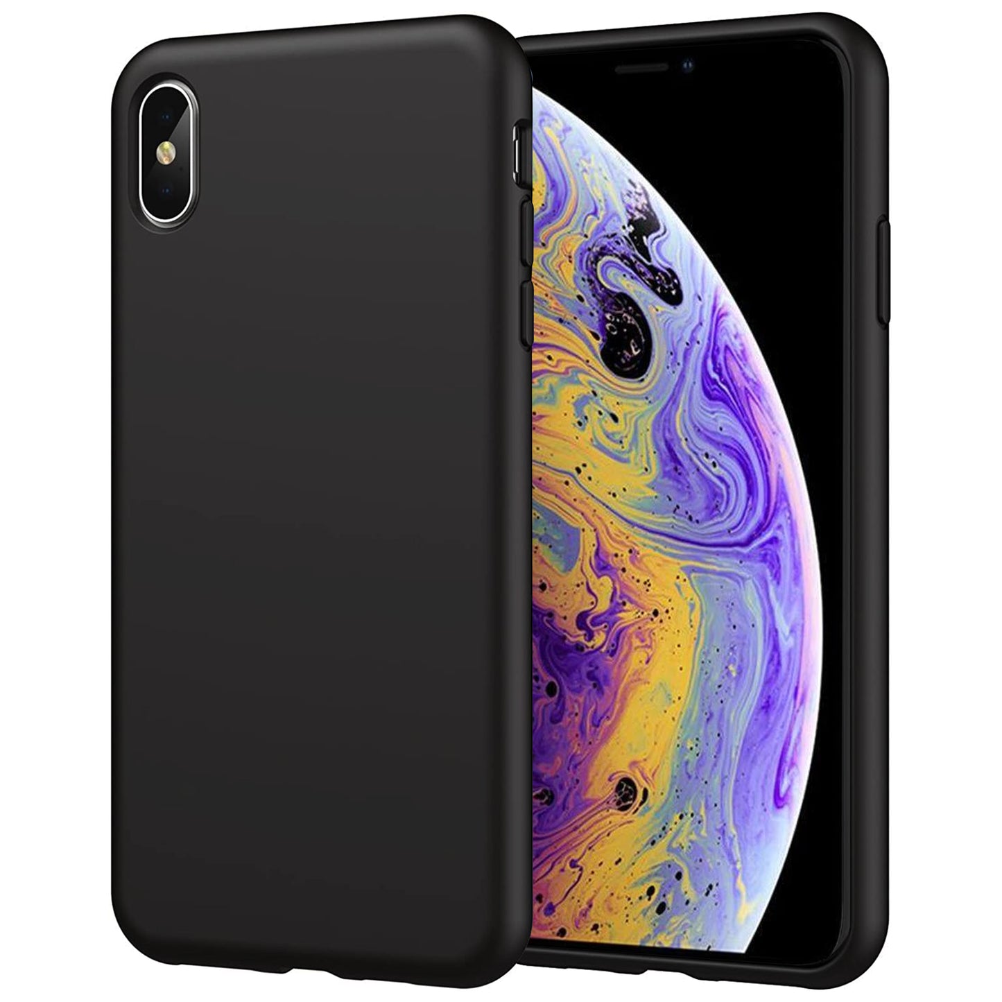 Schwarze iPhone Hülle – Matte Handyhülle, Stoßfestes iPhone Case, Kratzfeste Schutzhülle, Handy Schale mit Displayschutz