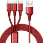 3-in-1 Ladekabel – Universelles 3-in-1 Kabel mit für Ios, für Iphone, USB-C & Micro USB – Schnelles Aufladen, High-Speed Datenübertragung, Knickfest & Knotenfrei – Kompatibel mit iPhone, Android, Tablets & mehr