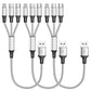 3-in-1 Ladekabel – Universelles 3-in-1 Kabel mit für Ios, für Iphone, USB-C & Micro USB – Schnelles Aufladen, High-Speed Datenübertragung, Knickfest & Knotenfrei – Kompatibel mit iPhone, Android, Tablets & mehr