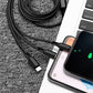 3-in-1 Ladekabel – Universelles 3-in-1 Kabel mit für Ios, für Iphone, USB-C & Micro USB – Schnelles Aufladen, High-Speed Datenübertragung, Knickfest & Knotenfrei – Kompatibel mit iPhone, Android, Tablets & mehr