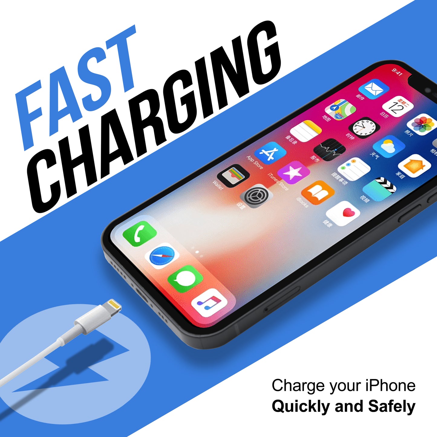 Premium Ladekabel für iPhone 1m/2m – USB-A oder USB-C zu iOS, 1/2/3/5/10 Stück für iPhone 14,13,12,11,X etc. 5 bis iPhone 14, iPad, AirPods & mehr