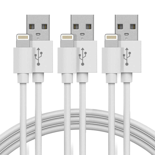 Premium Ladekabel für iPhone 1m/2m – USB-A oder USB-C zu iOS, 1/2/3/5/10 Stück für iPhone 14,13,12,11,X etc. 5 bis iPhone 14, iPad, AirPods & mehr
