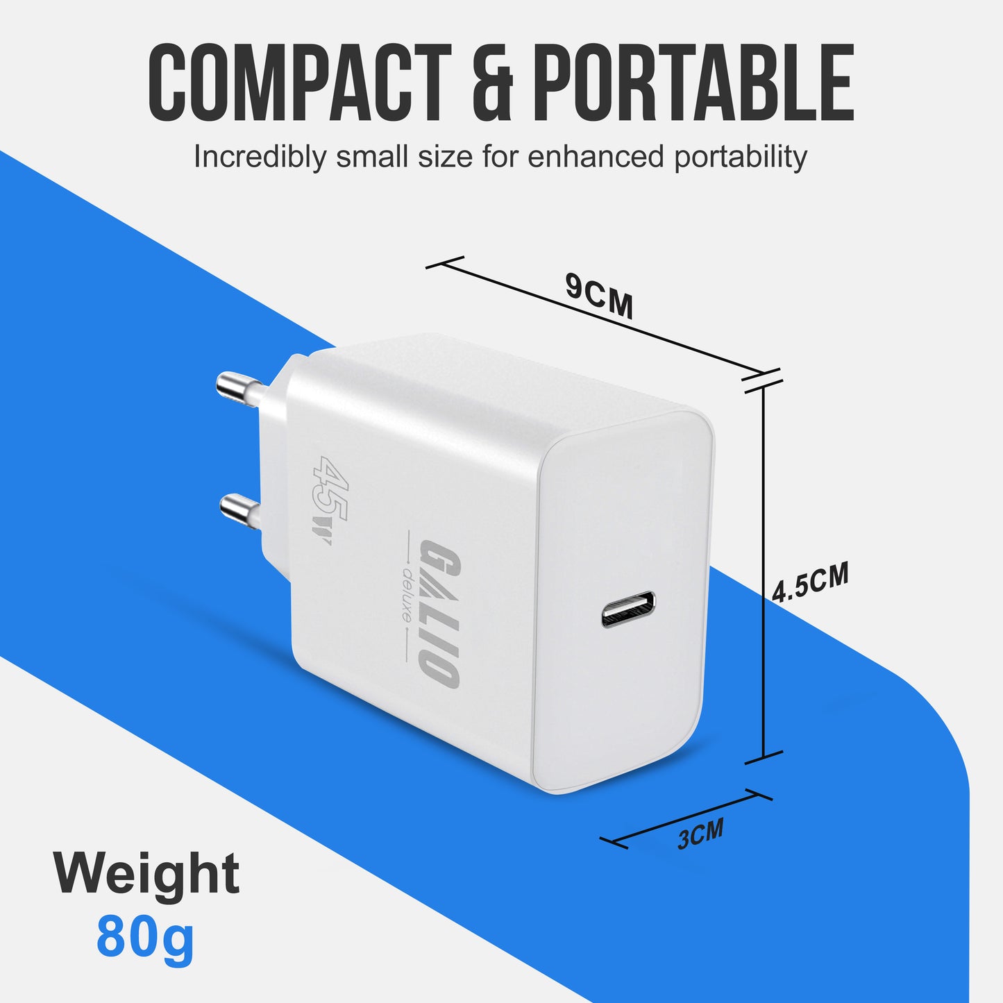 45Watt USB-C Schnellladegerät mit USB-C oder IOS für Iphone Ladekabel – Kompatibel mit iPhone 16, 15, 14, 13, 12, 11, XS, XR, SE, Samsung S25, S24, S23, iPad, MacBook, Huawei, Xiaomi, OnePlus, Google Pixel – PD 3.0 Netzteil für ultraschnelles Laden