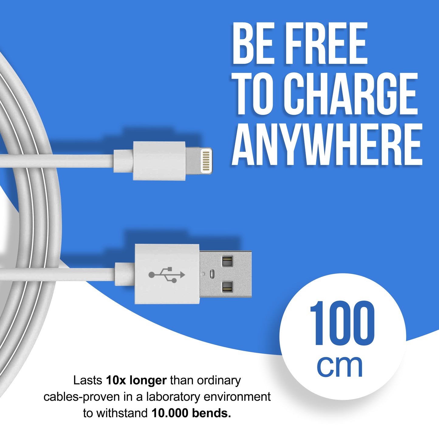 Premium Ladekabel für iPhone 1m/2m – USB-A oder USB-C zu iOS, 1/2/3/5/10 Stück für iPhone 14,13,12,11,X etc. 5 bis iPhone 14, iPad, AirPods & mehr