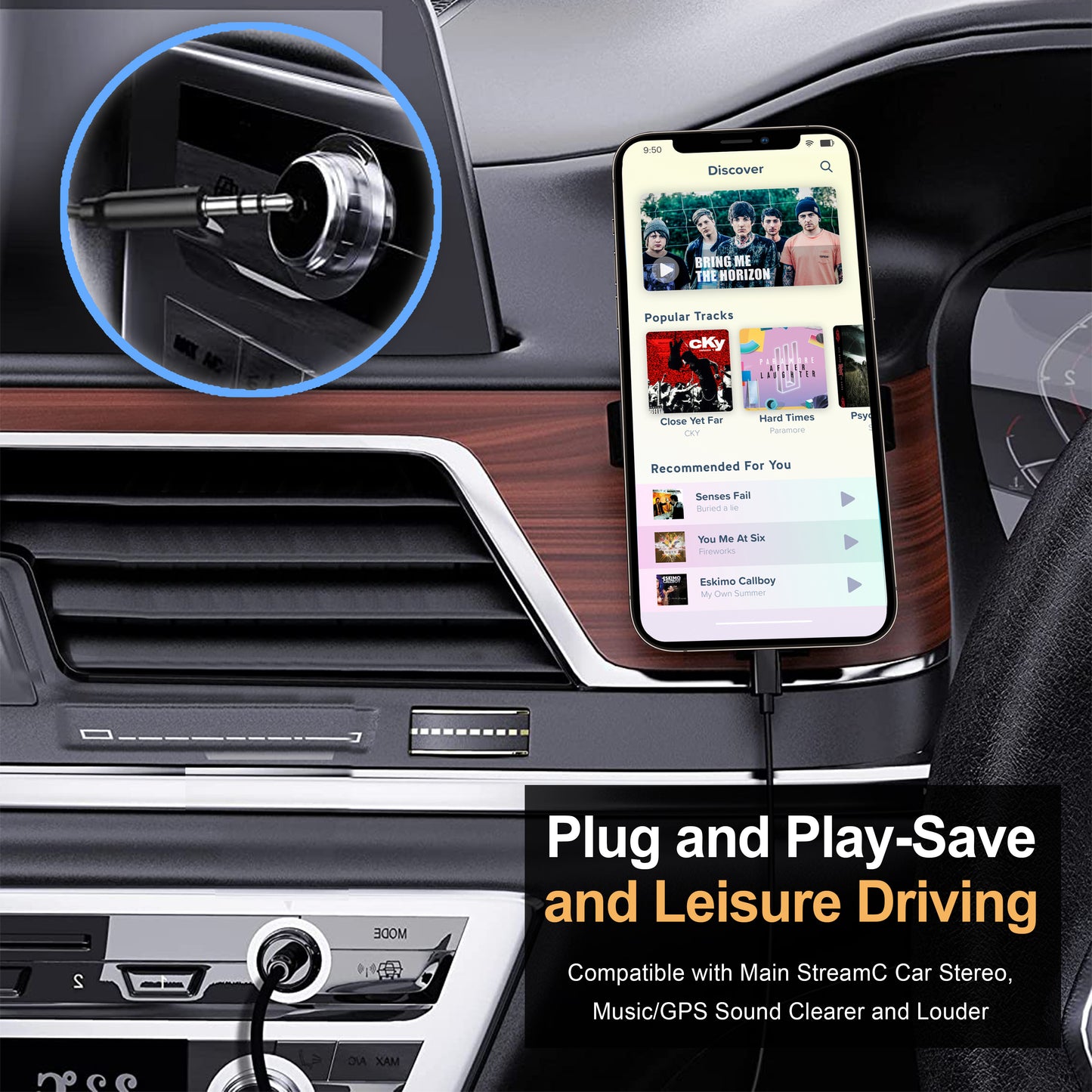 Aux-Kabel für iPhone  oder Samungsung- oder USB-C-Anschluss  für – Hochwertiges Audiokabel für iPhone, iPad, Samsung Galaxy, MacBook, Android-Smartphones, Tablets, Auto & Heimstereoanlagen 1-Meter