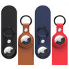 Leder Schlüsselbund für Apple AirTags – Premium Leder Schlüsselanhänger in Schwarz, Braun, Rot & Blau – Stilvoller AirTag Halter