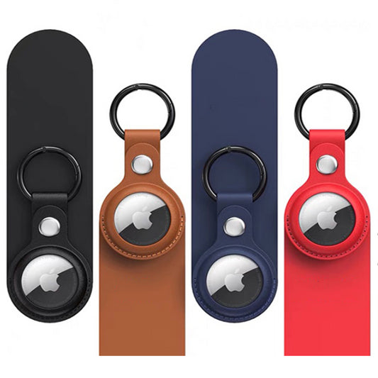 Leder Schlüsselbund für Apple AirTags – Premium Leder Schlüsselanhänger in Schwarz, Braun, Rot & Blau – Stilvoller AirTag Halter